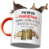 Kubki - Kubek Pomarańczowy dla Patryka Męża Kolegi Prezent z Nadrukiem ze Zdjęciem + Opakowanie na prezent (wzór 02) - miniaturka - grafika 1