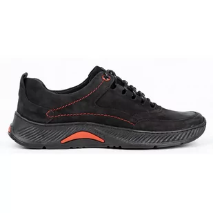 KOMODO Buty męskie skórzane Sport 922K czarny nubuk czarne - Mokasyny męskie - miniaturka - grafika 1