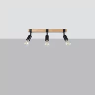 Lampy sufitowe - Zuca lampa sufitowa (spot) 3xE27 czarna/jasne drewno SL.1297 - miniaturka - grafika 1
