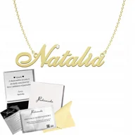 Łańcuszki - ZŁOTY NASZYJNIK Z IMIENIEM NATALIA ŁAŃCUSZEK PREZENT SREBRO 925 DEDYKACJA - miniaturka - grafika 1