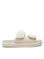 Klapki i japonki męskie - Calvin Klein Jeans Klapki Double Bar Sandal Mtl YM0YM01020 Écru - miniaturka - grafika 1