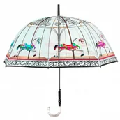 Parasole - Głęboka Przezroczysta Parasolka Damska Perletti Motyw Karuzeli - miniaturka - grafika 1