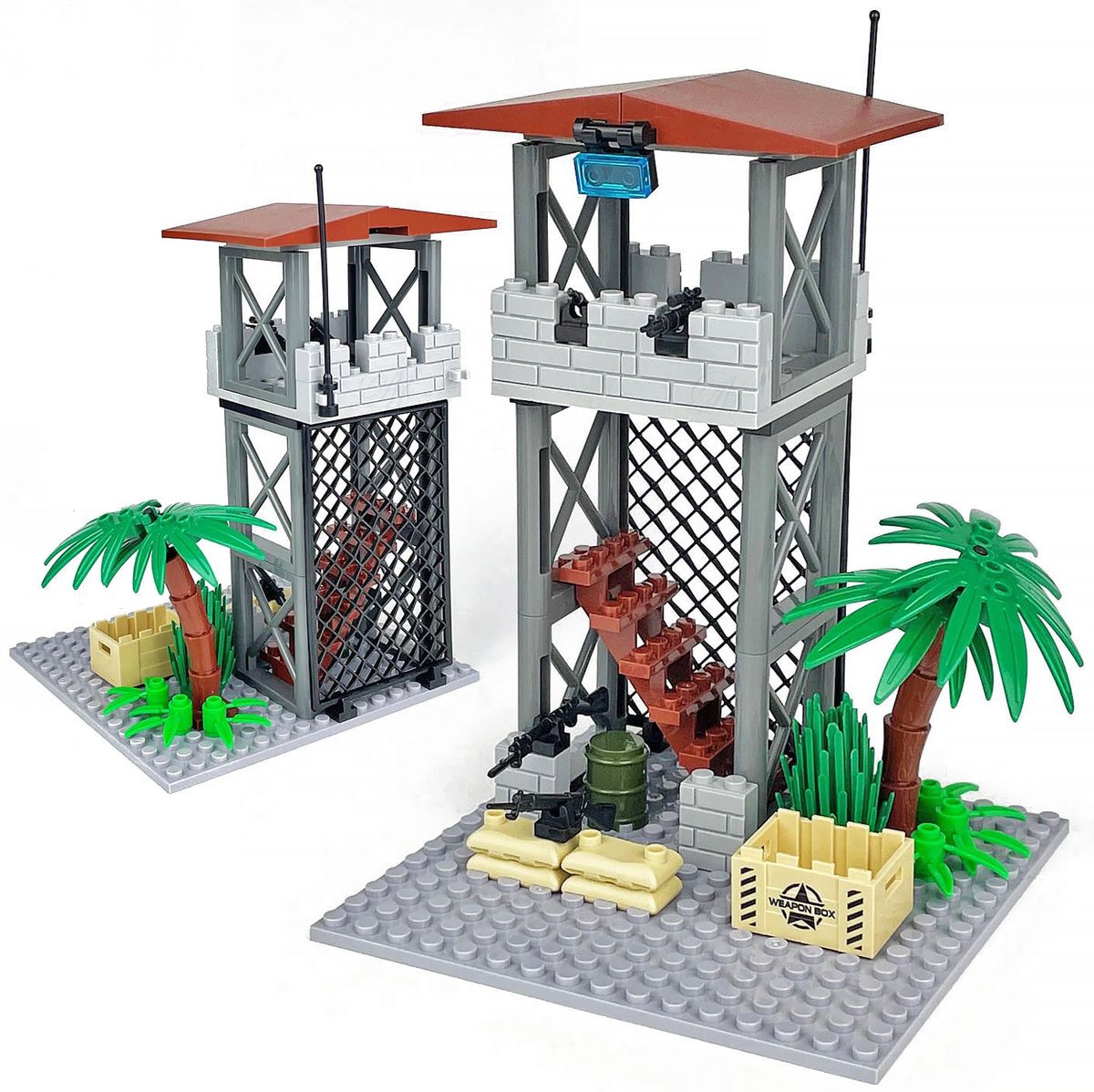 WIEŻA WOJSKOWA 1610 zestaw baza klocki konstrukcyjne wojsko figurki bronie