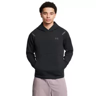 Bluzy sportowe męskie - Męska bluza treningowa nierozpinana z kapturem Under Armour UA Unstoppable Flc Hd Eu - czarna - UNDER ARMOUR - miniaturka - grafika 1