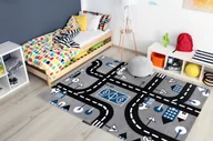 Dywany dla dzieci - Dywan PETIT CITY MIASTO ULICE ULICZKI szary 160x220 cm - miniaturka - grafika 1