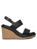 Espadryle damskie - Calvin Klein Espadryle Wedge Sandal 70 - Jacq HW0HW02386 Czarny - miniaturka - grafika 1