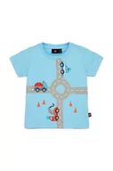 Koszulki dla chłopców - Lego t-shirt bawełniany dziecięcy kolor niebieski z nadrukiem - miniaturka - grafika 1