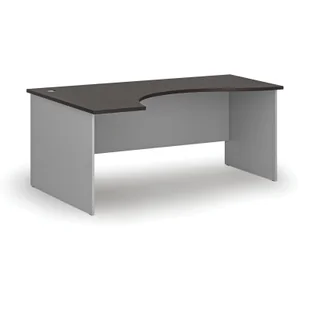 Biurko narożne PRIMO GRAY, 1800 x 1200 mm, lewe, szary/wenge - Biurka - miniaturka - grafika 1