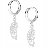 Kolczyki - Kolczyki srebrne Pawie Pióro Piórko 925 - miniaturka - grafika 1