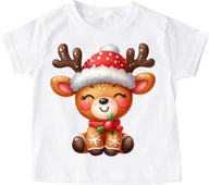 Koszulki dla dziewczynek - Koszulka dla dziecka RENIFEREM - miniaturka - grafika 1