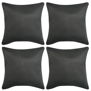 vidaXL Poszewki na poduszki 50x50 cm zamszowe 4 szt. - Poszewki na poduszki - miniaturka - grafika 1