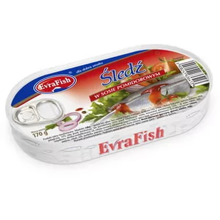 EVRAFISH ŚLEDŹ W SOSIE POMIDOROWYM EVRAFISH 170 G zakupy dla domu i biura! 43250992 - Konserwy i dania rybne - miniaturka - grafika 1