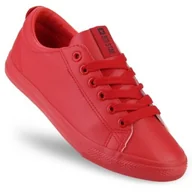 Trampki damskie - Trampki damskie z ekoskóry niskie klasyczne czerwone DD274686 38 - miniaturka - grafika 1