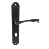 Klamki - Klamka do drzwi wewnętrznych z długim szyldem pod klucz Romana Czarna - miniaturka - grafika 1