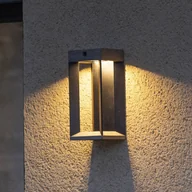 Lampy ogrodowe - Kinkiet solarny LED Teckalu firmy Les Jardins, szary/czarny - miniaturka - grafika 1
