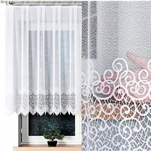 Firana żakardowa Violetta 400x130cm prosta (gotowa) z obszyciem - Firany - miniaturka - grafika 1