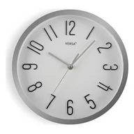 Zegary - Versa - Cichy i dekoracyjny zegar ścienny do kuchni, salonu, jadalni lub sypialni. Okrągły zegar o średnicy 30 cm. Kolor szary - miniaturka - grafika 1