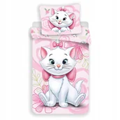 Pościel dla dzieci - Kotka Marie Pościel Dziecięca 140x200 70x90 Różowa Kokardka Bawełna - miniaturka - grafika 1