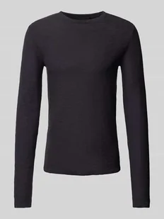 Sweter z dzianiny z okrągłym dekoltem model ‘BHABAS’ - Swetry męskie - miniaturka - grafika 1