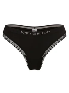 Tommy Hilfiger Stringi Kobiety Sztuczne włókno czarny jednolity, MD - Majtki damskie - miniaturka - grafika 1