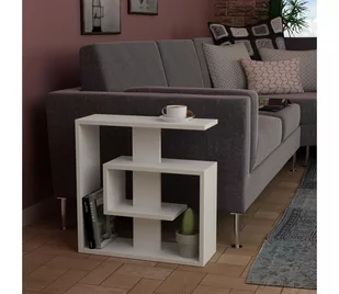 Stolik SALY 57x55 cm biały - Ławy i stoliki kawowe Stolik SALY 57x55 cm biały - Ławy i stoliki kawowe - miniaturka - grafika 1
