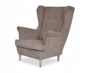 Fotele - Fotel USZAK jasnobrązowy welur FAMILY MEBLE - miniaturka - grafika 1