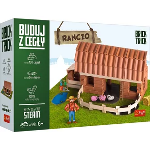 Trefl Buduj z cegły Brick Trick Ranczo XL 60879 130+ cegiełek 60879 - Zabawki konstrukcyjne - miniaturka - grafika 1