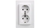 Klawisze i ramki - Schneider Asfora gniazdo podtynkowe podwójne 2X2P+PE Schuko biały EPH9901121 - miniaturka - grafika 1