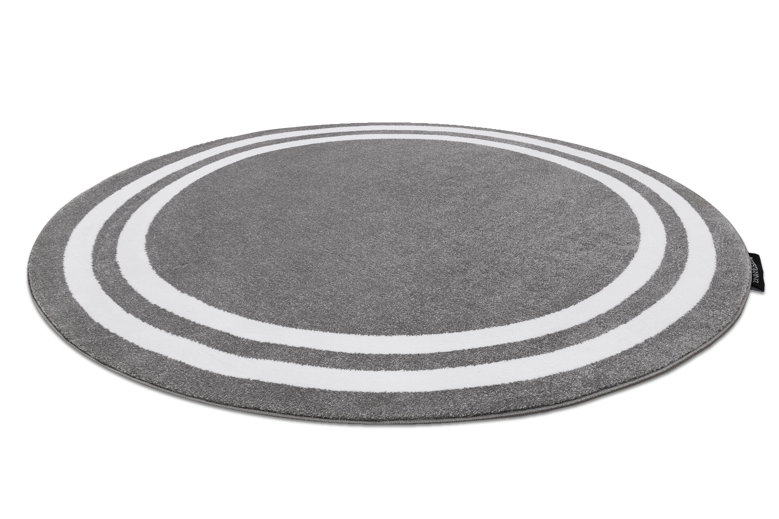 Dywan HAMPTON Ramka koło szary koło 120 cm