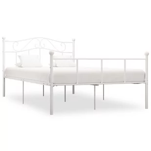 vidaXL Rama łóżka, biała, metalowa, 120 x 200 cm - Łóżka - miniaturka - grafika 1