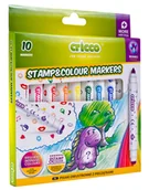 Artykuły biurowe - Flamastry dwustronne 10 kolorów z pieczątkami CR388K10 - miniaturka - grafika 1