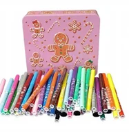 Przybory szkolne - Flamastry 70 szt. w pudełku metalowym Ciastek + kolorowanki - miniaturka - grafika 1