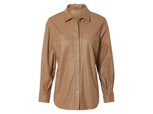 esmara® Koszula damska oversize o wyglądzie skóry (XS (32/34), Brązowy) - Kurtki damskie - miniaturka - grafika 1