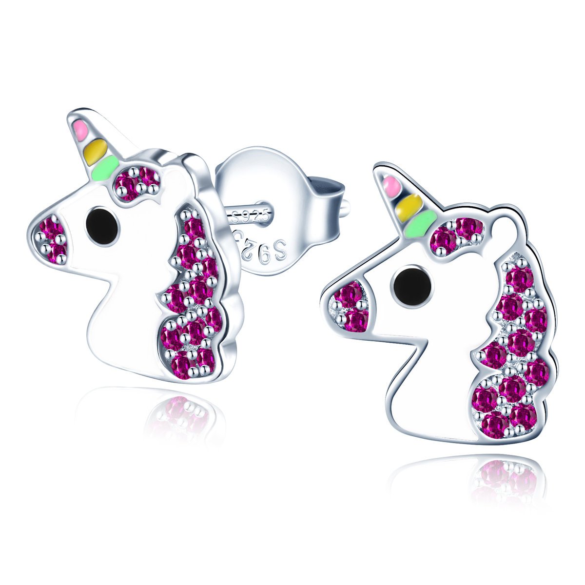 Kolczyki Srebrne Sztyfty Jednorożce Prezent Żony Mamy Walentynki Dzień Dziecka Dziewczyny Święta Imieniny Urodziny 925