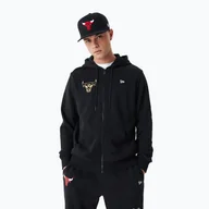 Bluzy męskie - Bluza męska New Era Team Script FZ Hoody Chicago Bulls black - miniaturka - grafika 1