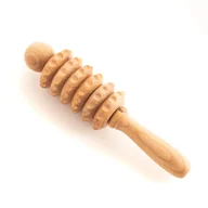 Akcesoria do masażu - Muscle Massage Roller Tool Massager for Back Neck Shoulders Legs Body Wooden - miniaturka - grafika 1