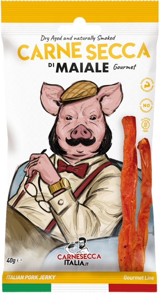 Wieprzowina Superior Jerky, 40 g - 100% naturalne / Carnesecca Italia