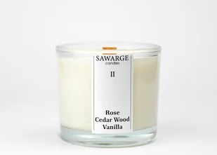 Świeca Zapachowa Sojowa 200g/ Wanilia Róża Drzewo Cedrowe, drewniany knot, 40 h/Sawarge Candles - Świece - miniaturka - grafika 1
