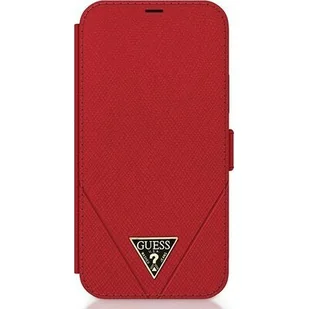 Guess GUFLBKP12SVSATMLRE iPhone 12 mini 5,4" czerwony/red book Saffiano - Etui i futerały do telefonów - miniaturka - grafika 1