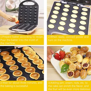 Sonifer SF6062 1400W Electric Walnut Cake Waffle Maker, 24 Holes Nuts Plate, Non-stick Cooking Biscuits Making Machine - Urządzenia do czekolady i słodyczy - miniaturka - grafika 3