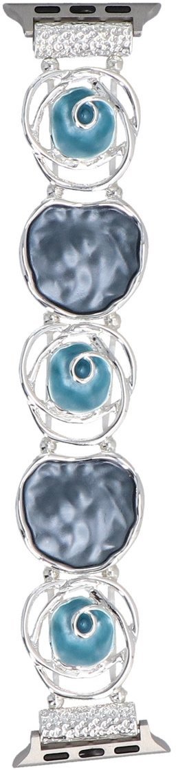 GlacierX bransoleta do smartwatcha Gleam Bud Stretch Bracelet Atlantic Blue do Apple Watch 38/40/41mm Srebrno-Niebieska