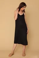 Sukienki - Prosta sukienka z tencelu : kolor - Czarny, size - 38 - Bombshe - miniaturka - grafika 1