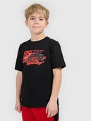 Koszulki dla chłopców - 4F T-shirt regular z nadrukiem chłopięcy - czarny 164 (13-14 lat) - miniaturka - grafika 1