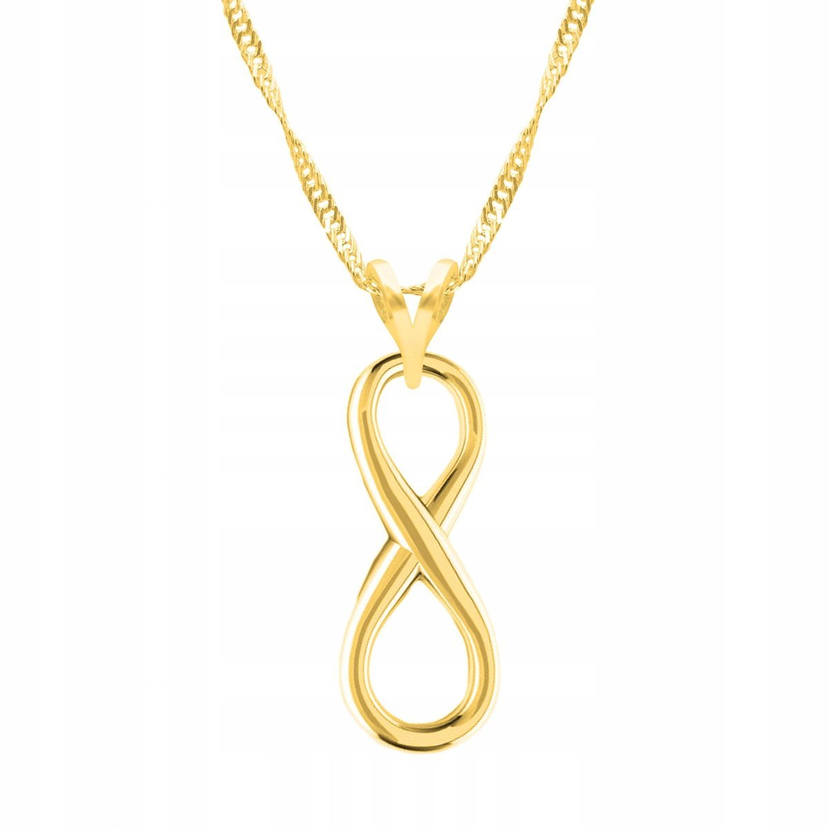 Złoty Naszyjnik z Nieskończonością Symbol Nieskończoności SREBRO 925