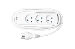 MicroConnect Listwa zasilająca 3 gniazda 3m Biały Z ochroną przed dziećmi - Listwy zasilające - miniaturka - grafika 1