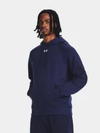 Bluzy męskie - Męska bluza z kieszenią kangurka Rival Fleece Under Armour 1379757-410 Granatowy - miniaturka - grafika 1