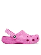 Buty dla dziewczynek - Crocs Klapki Kids' Classic Watercolor Marbled Clog 211602 Różowy - miniaturka - grafika 1