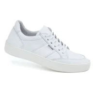 Półbuty męskie - Buty męskie skórzane sportowe sznurowane 872KNT białe - Buty Olivier - miniaturka - grafika 1