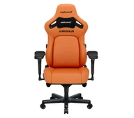 Fotele gamingowe - Anda Seat Kaiser 4 XL Gamingowy do 200kg Skóra Eco Pomarańczowy - miniaturka - grafika 1