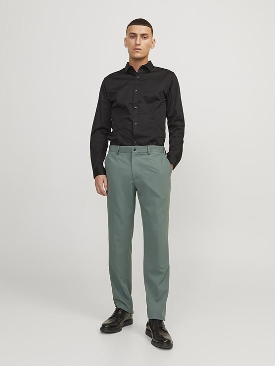 JACK & JONES ELEGANCKIE SPODNIE CHINOS W KOLORZE ZIELONYM 46 7CA